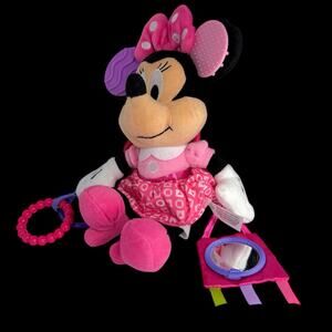Disney Baby Minnie Mouse Activity Plush Toy Crinkle Teether Mirror 12in